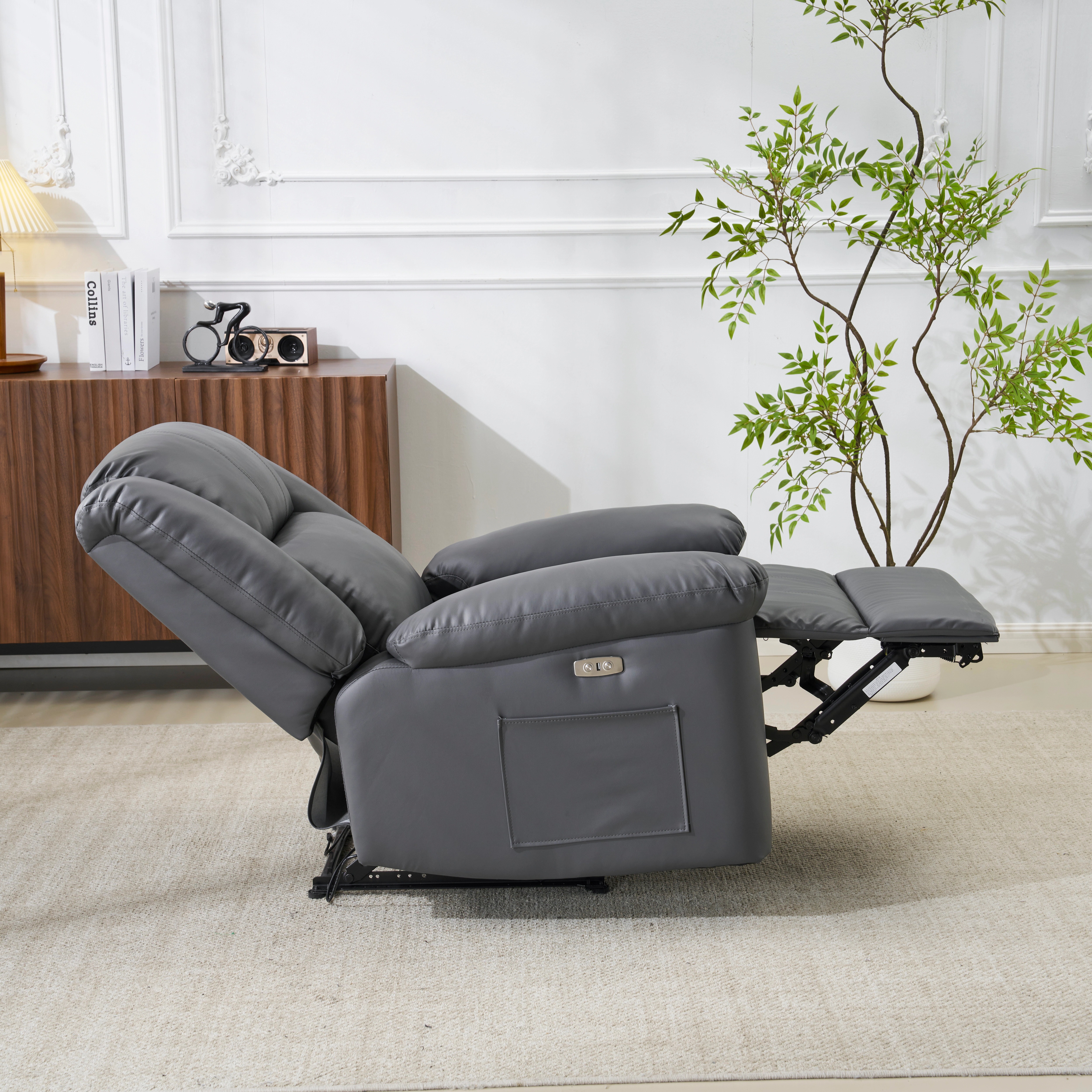 273リクライニングチェア テーブル付き リクライニングソファ 1人掛け 電動 リクライニング ファブリック オットマン一体型 パーソナルチェアー 電動ソファ 耐圧分散 リクライニングチェア 一人暮ら