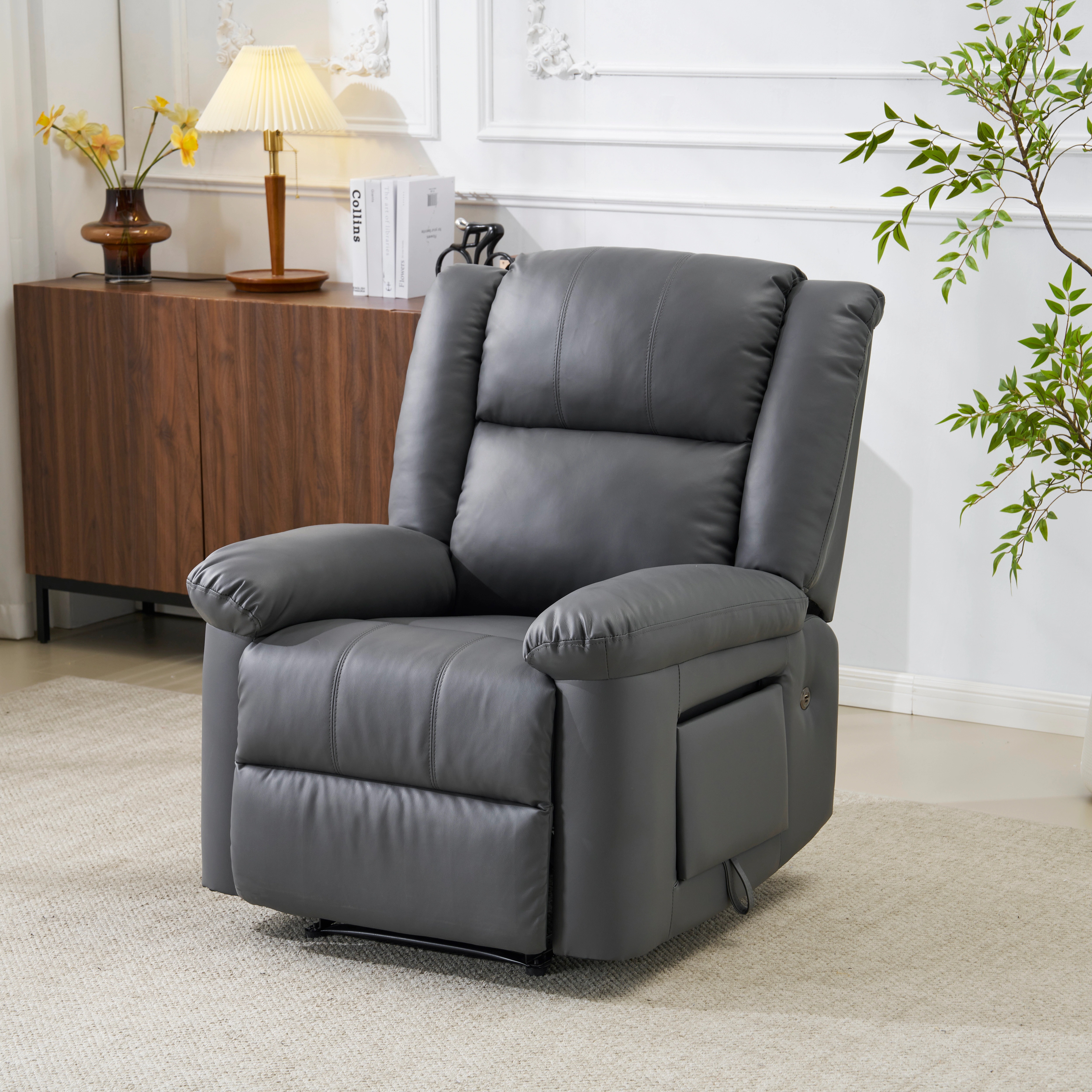 273リクライニングチェア テーブル付き リクライニングソファ 1人掛け 電動 リクライニング ファブリック オットマン一体型 パーソナルチェアー 電動ソファ 耐圧分散 リクライニングチェア 一人暮ら