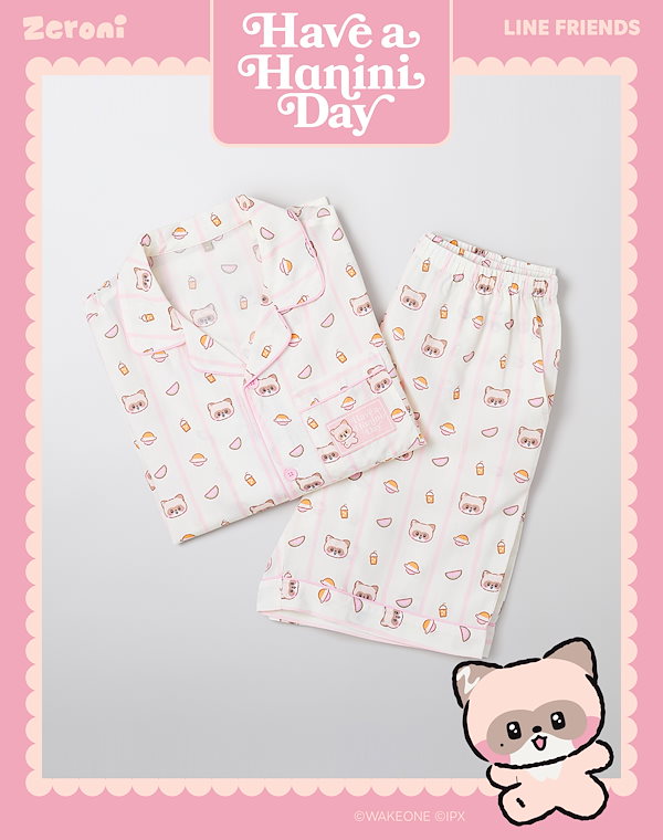 SPAO zeroni LINE FRIENDS 半袖 パジャマ(LIGHT PINK) Qoo10] スパオ 【ZB1 × SPAO 正規品】ゼロベー