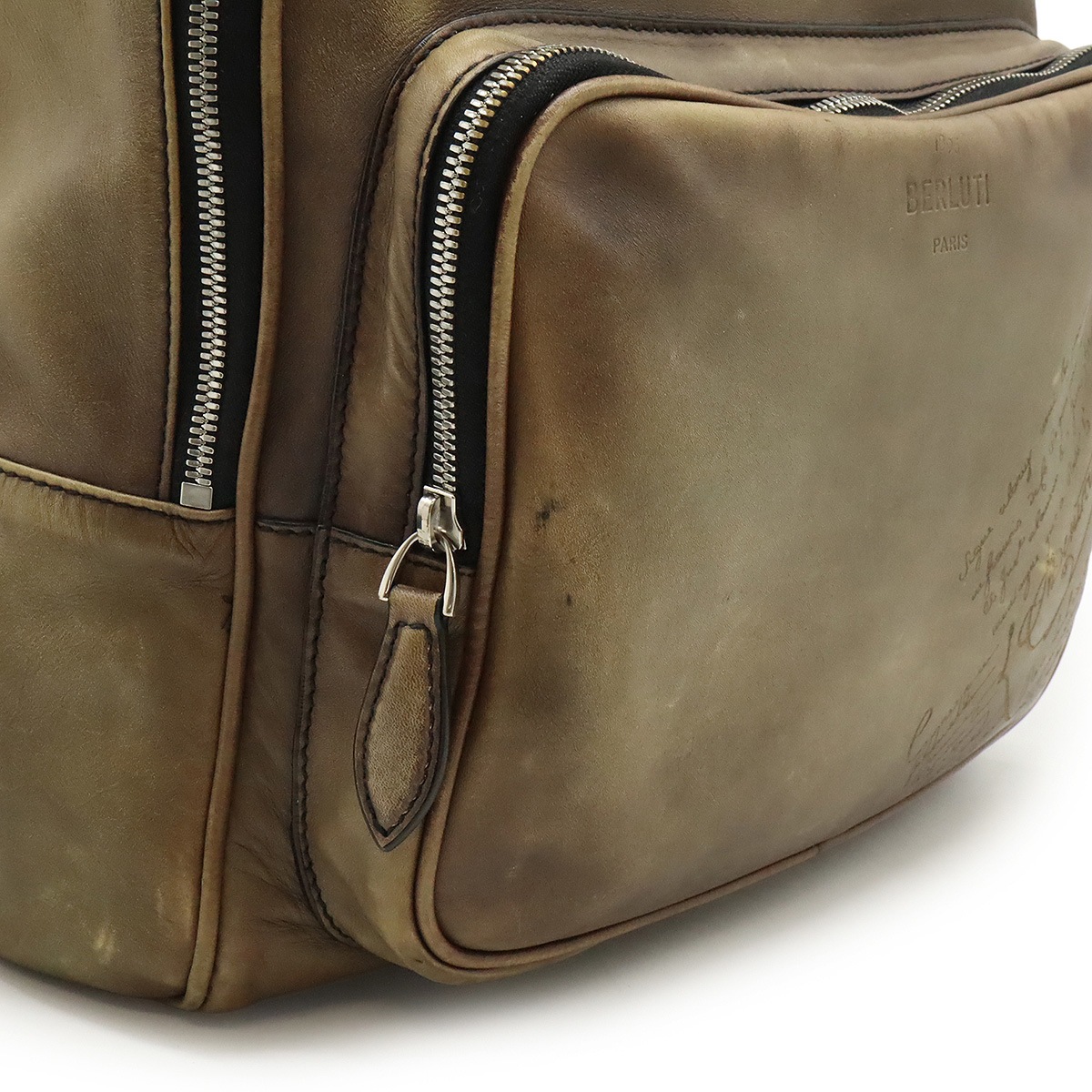 ベルルッティタイムオフ スクリットスワイプ レザー カリグラフィ