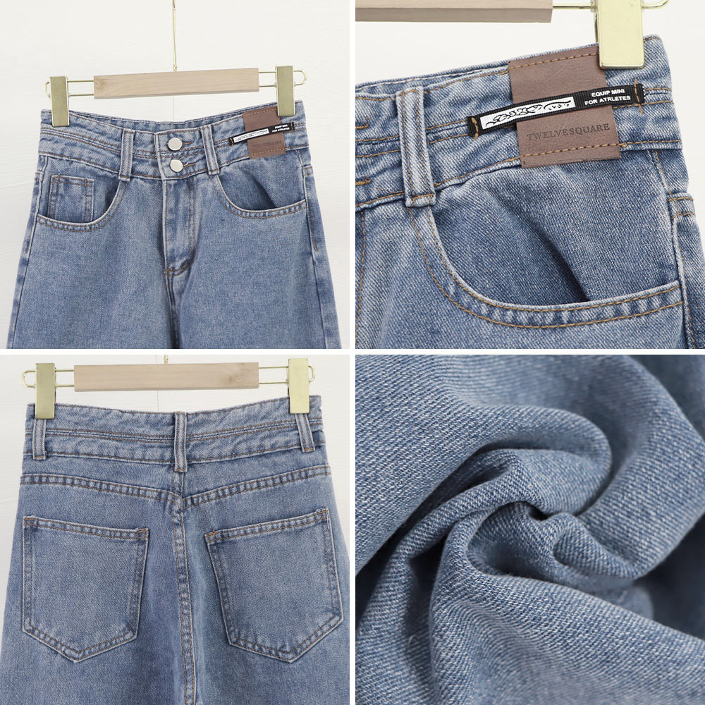 国内即納 ストレートデニムパンツ セミワイドパンツ 86YIFANGE-011