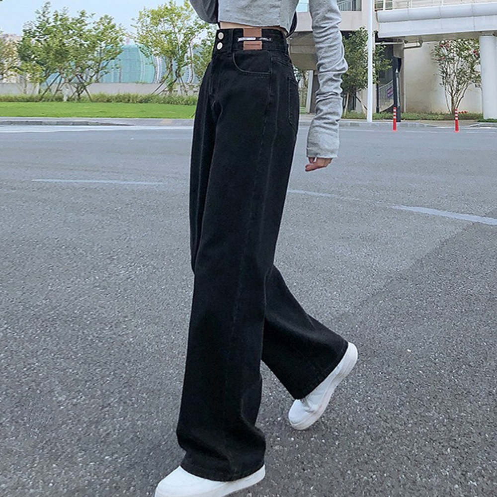 国内即納 ストレートデニムパンツ セミワイドパンツ 86YIFANGE-011