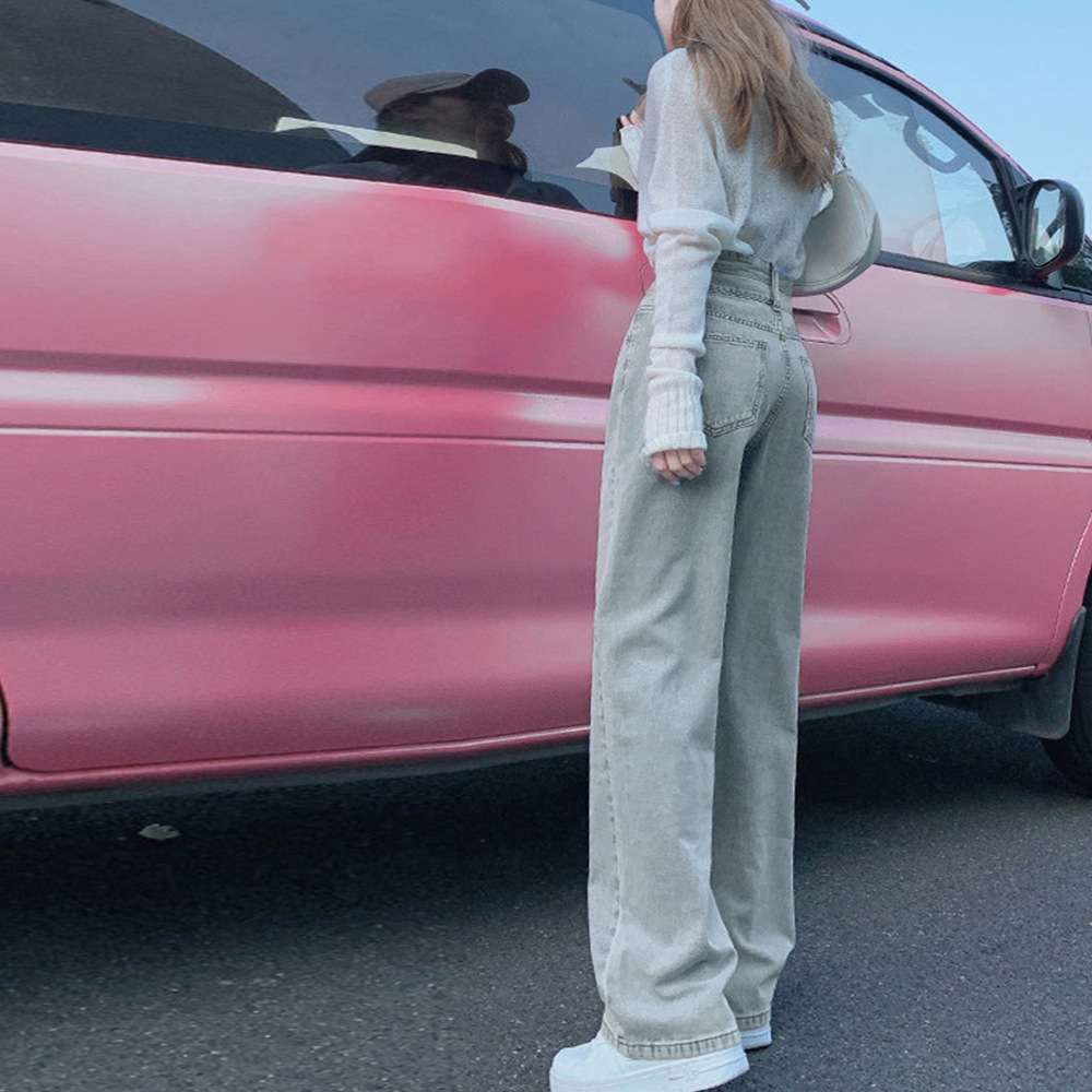 国内即納 ストレートデニムパンツ セミワイドパンツ 86YIFANGE-011