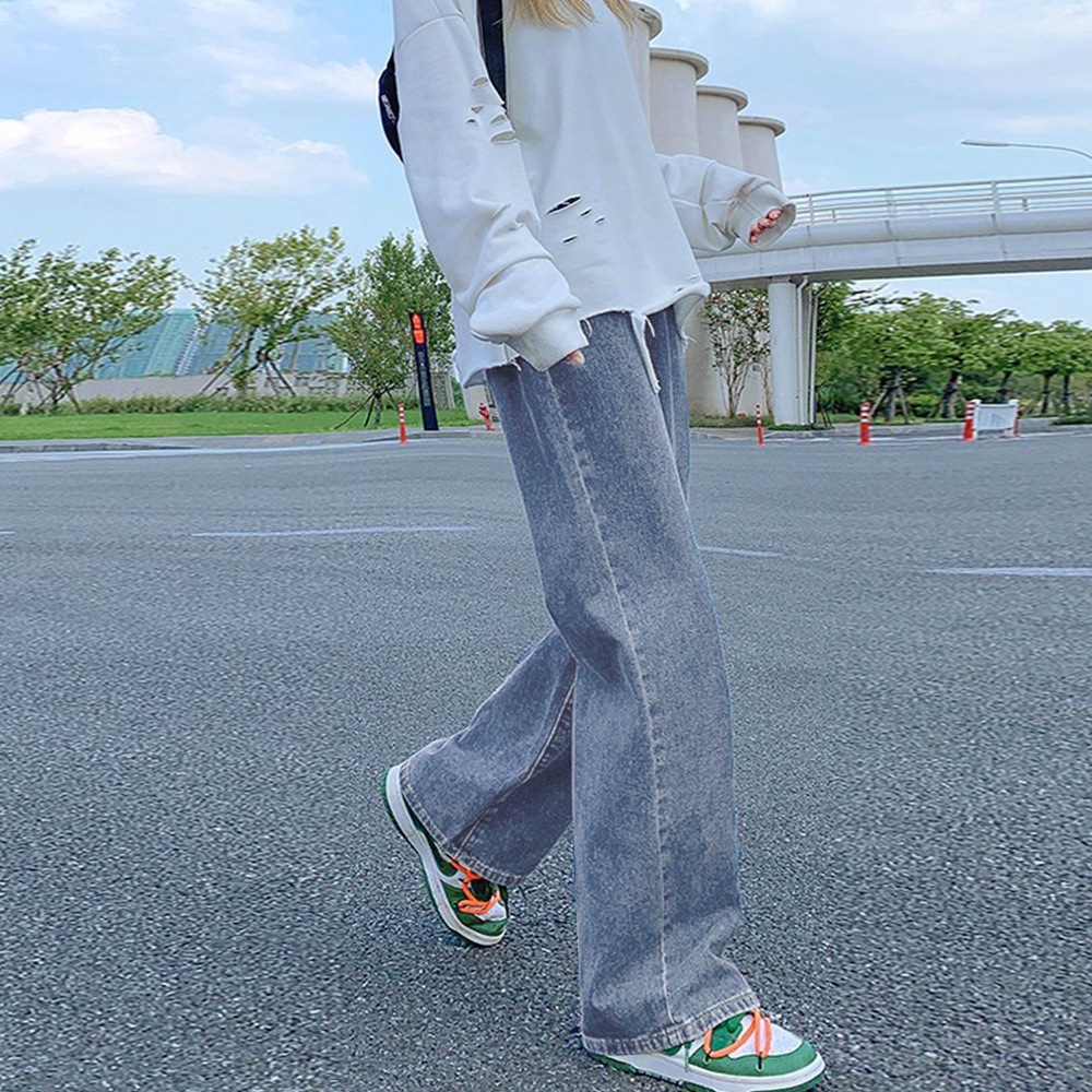 国内即納 ストレートデニムパンツ セミワイドパンツ 86YIFANGE-011