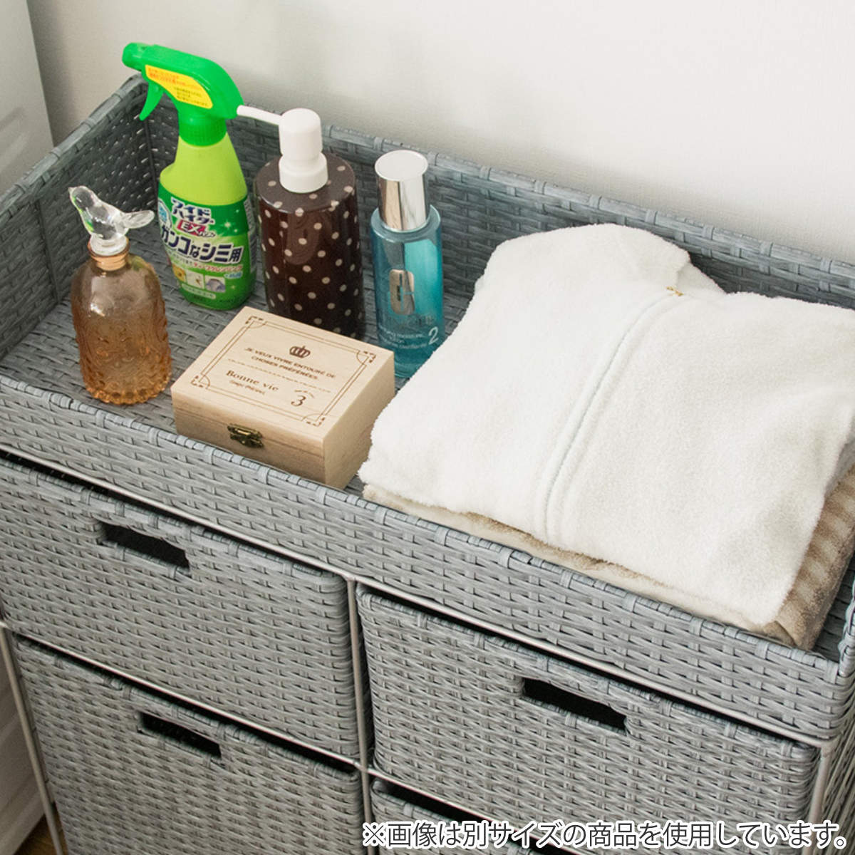 ランドリーボックス Diario 4段 高さ109cm ランドリー 収納 ランドリー収納 ボックス バスケット 大容量 キャスター ラタン ランドリーバスケット 衣類収納 衣類 洗濯かご