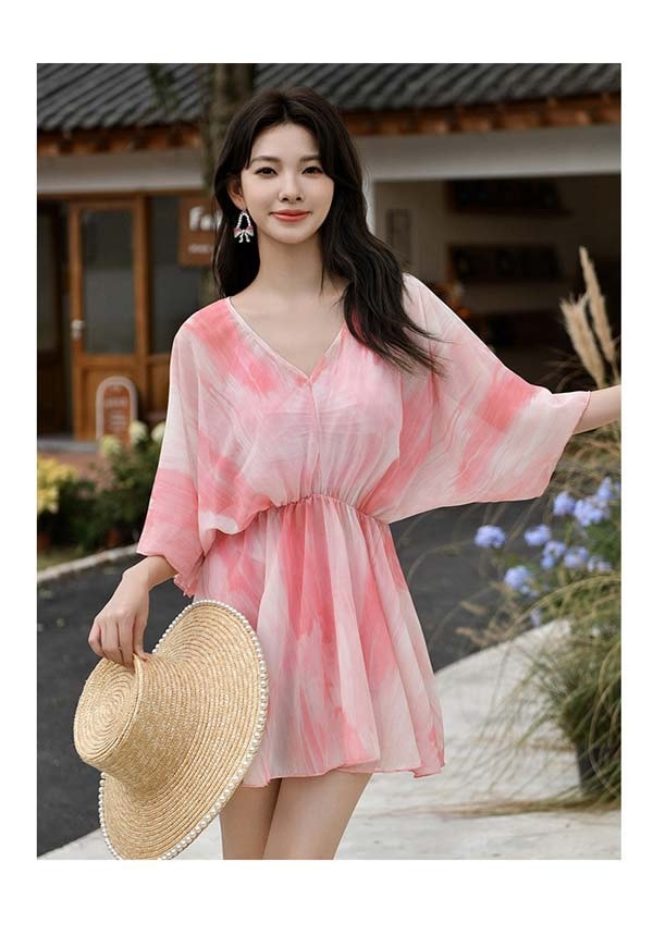 水着 レディース 体型カバー ワンピース タンキニ 水着 UVカット ワンピース ぽっちゃり 大きいサイズ フェミニン かわいい ショートパンツ 着痩せ パッド付 ビーチ 海デート 韓国風 女性用 大