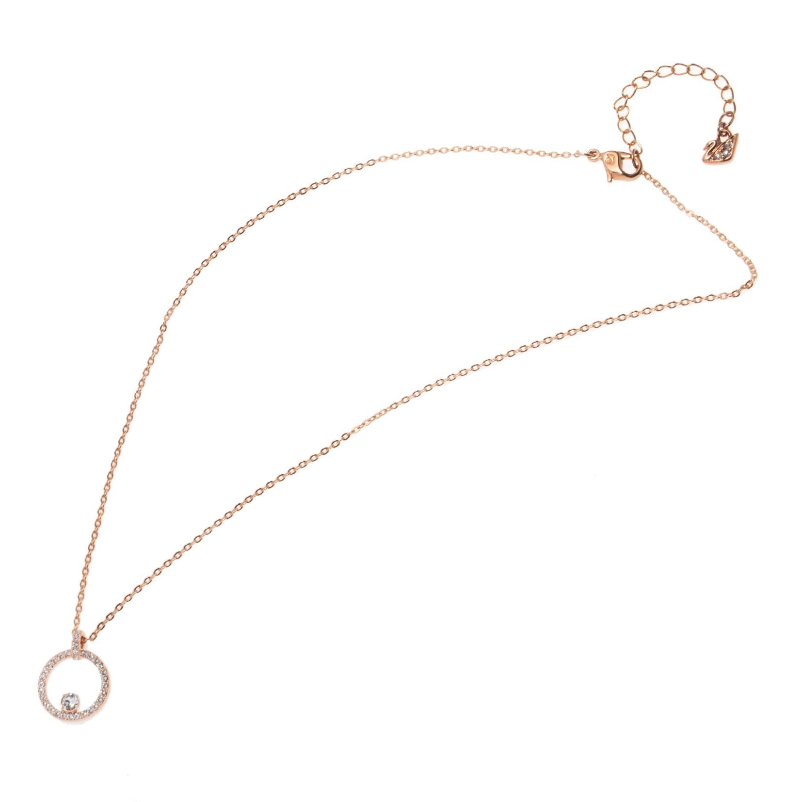 [スワロフスキー] SWAROVSKI ネックレス クリア クリスタル パヴェ サークル Creativity Circle ペンダント ローズゴールド・コーティング 5202446 [並行輸入品]
