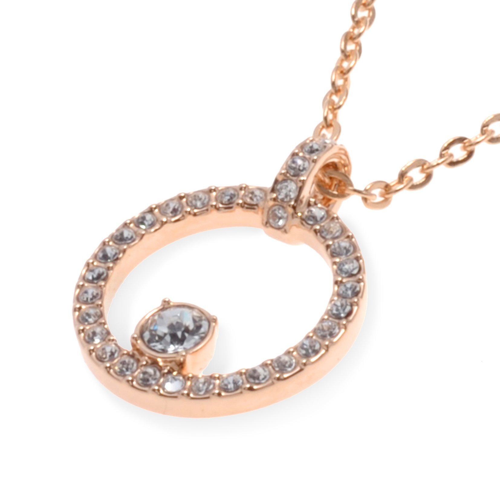 [スワロフスキー] SWAROVSKI ネックレス クリア クリスタル パヴェ サークル Creativity Circle ペンダント ローズゴールド・コーティング 5202446 [並行輸入品]