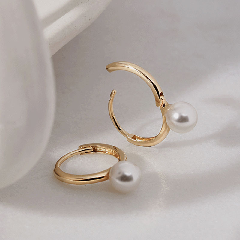 [韓国芸能人着用韓国人気製品]14k デリア パール ワンタッチ リングピアス/韓国ファッション/韓国ファッションスタイル/韓国ストリートファッション/SNSで人気/韓国の人気ブランド