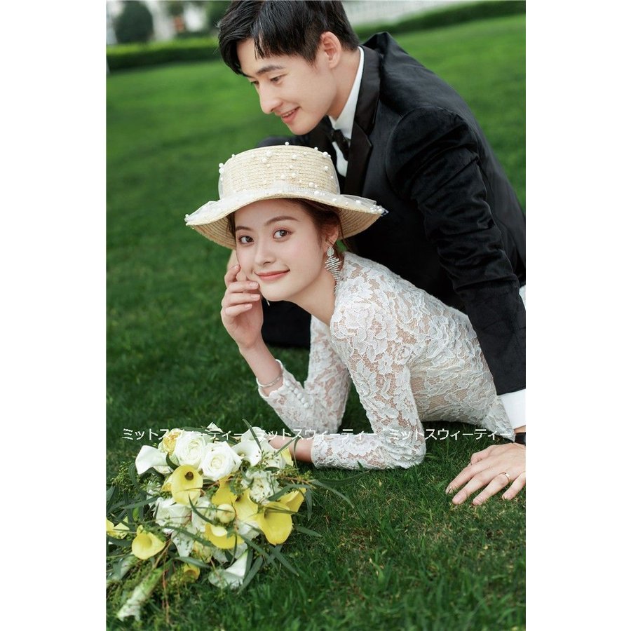 ウェディングドレス ウエディングドレス ロングドレス ミモレ丈