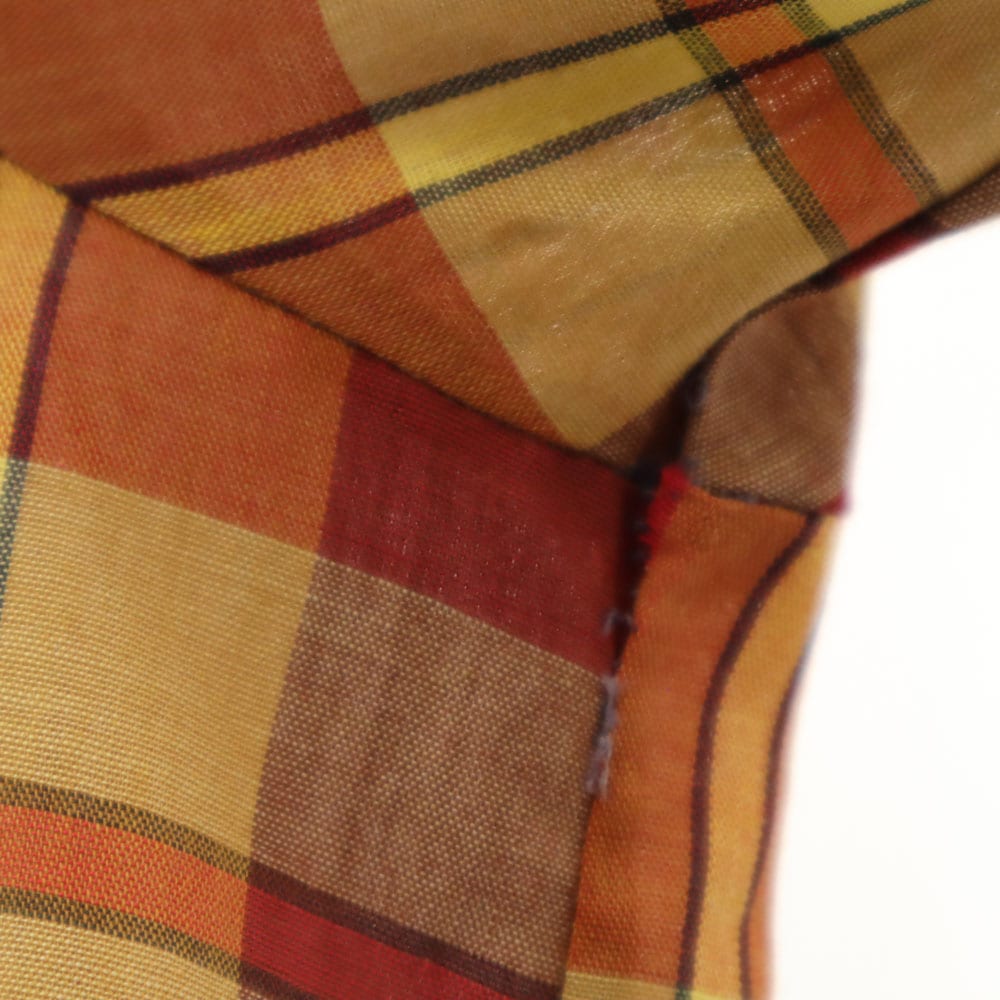 60s ヴィンテージ ボックスカット チェック柄 長袖 シャツ L オレンジ系 ビッグサイズ メンズ