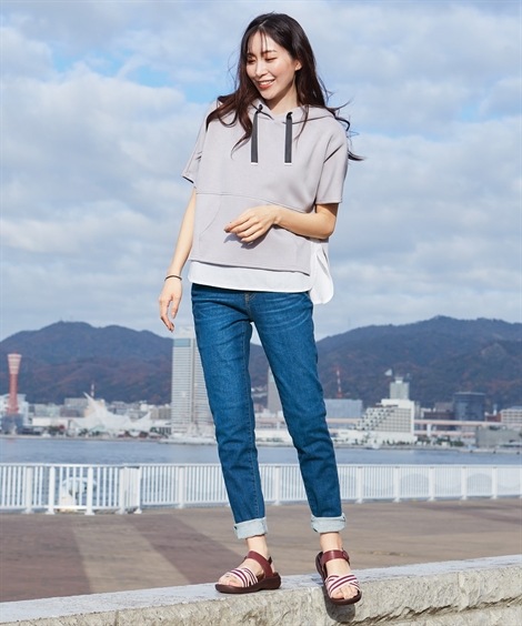 ストラップ リゲッタスマイル ストライプゴムローヒールサンダル ゆったりワイズ ストラップ リゲッタスマイル ストライプゴムローヒールサンダル ゆったりワイズ