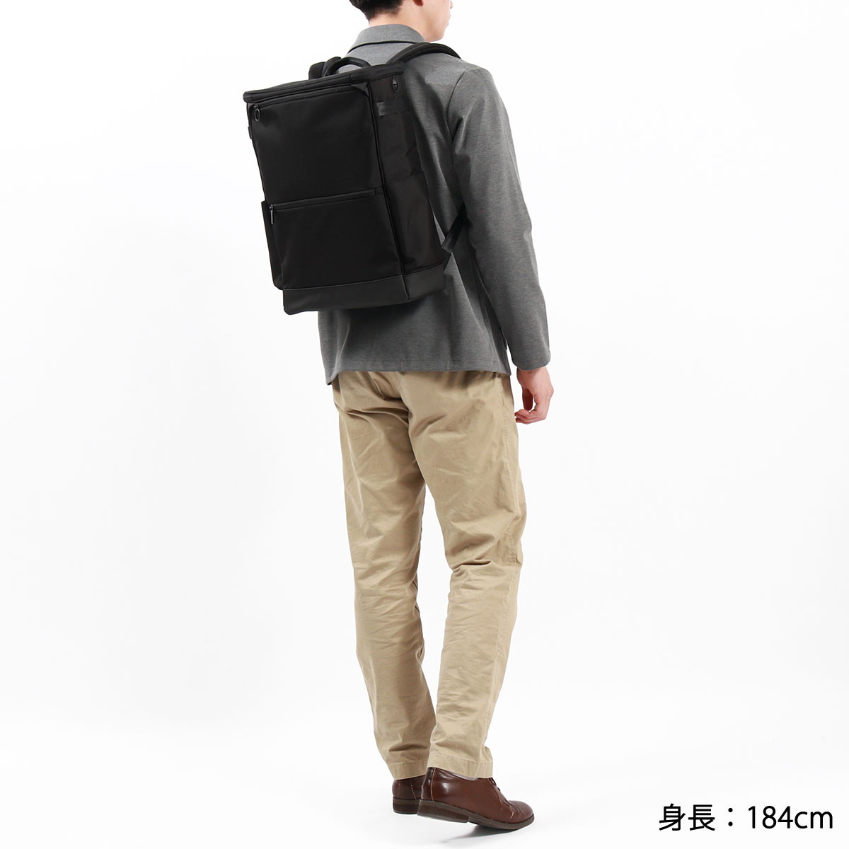 正規品5年保証 リュック ビジネス 通勤 通学 大容量 ボックス型 黒 シンプル 無地 ナイロン 大きめ ビジネス 旅行 PC タブレット B4 23L バフェクト 17623