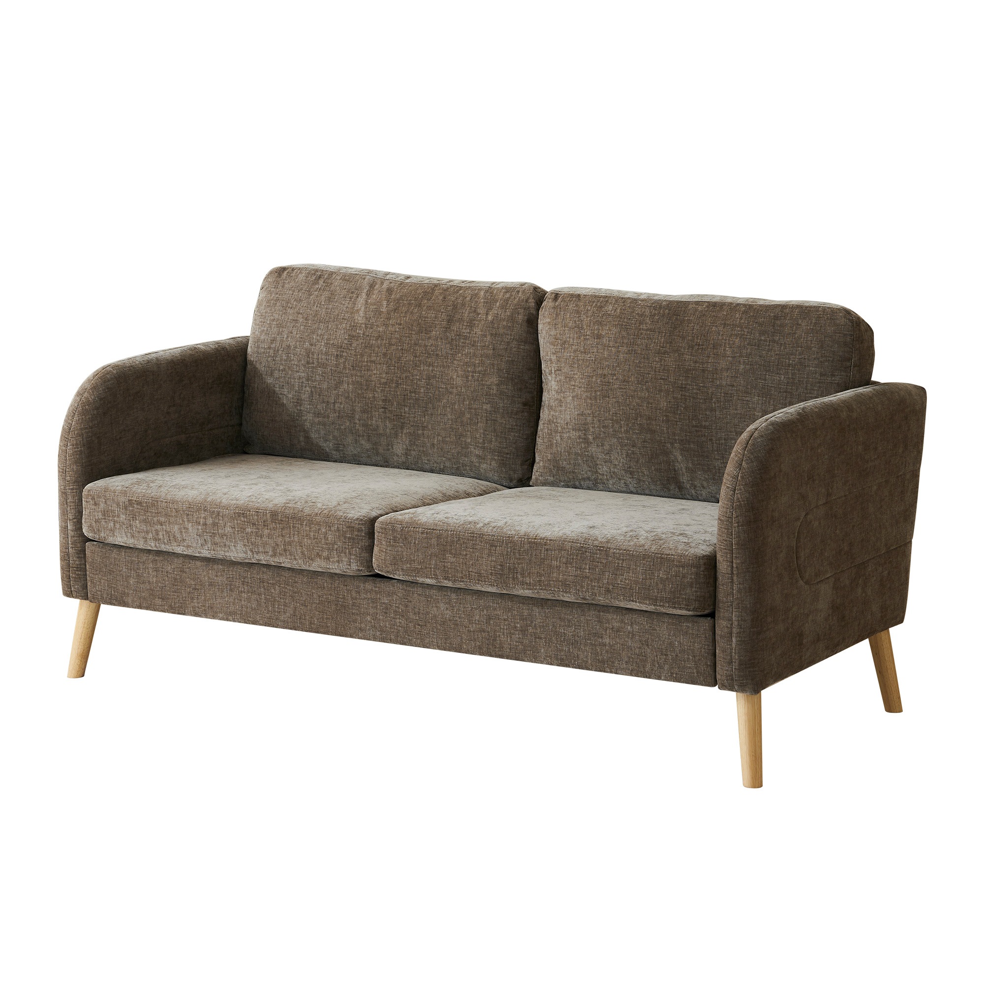 【大好評！最安値挑戦!】ソファー 2人掛け 脚付き 肘付き 1人用にも おしゃれ かわいいGG5683 Brown Solid WoodG40