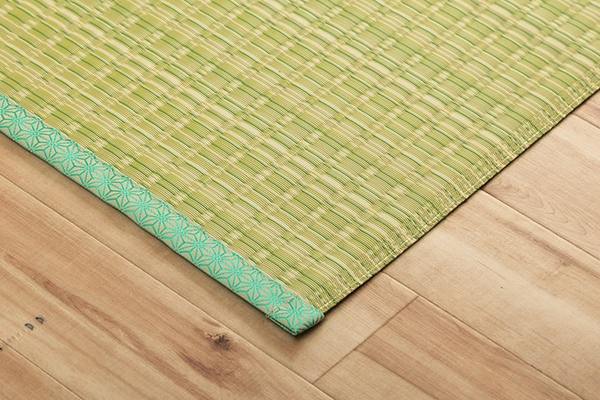 洗える カーペット ラグ マット 団地間3畳 約170x255cm グリーン 国産