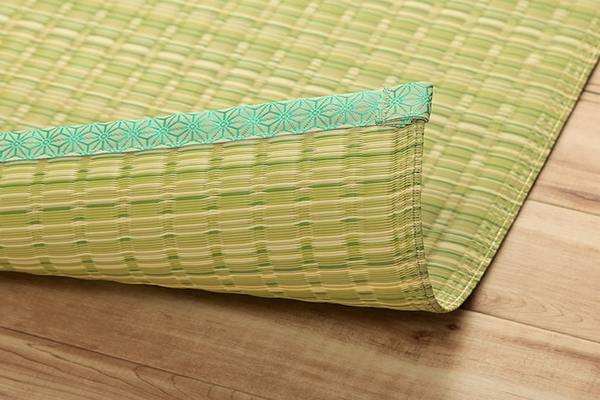 洗える カーペット ラグ マット 団地間3畳 約170x255cm グリーン 国産