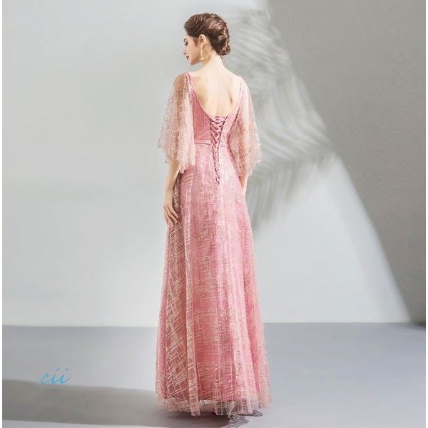 ピンク ドレス パーティードレス ゲストドレス スパンコール ロング丈 披露宴 結婚式 司会 イブニングドレス 華やか ロングドレス ピンク ドレス パーティードレス ゲストドレス スパンコール ロング丈 披露宴 結婚式 司会 イブニングドレス 華やか ロングドレス