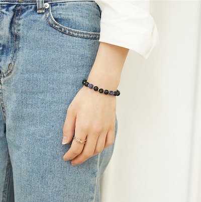 BTS Proof BRACELET ブレスレット　2個セット 楽天市場】☆配送無料☆ [DELIXIR] Thin Onyx Layered Bracelet