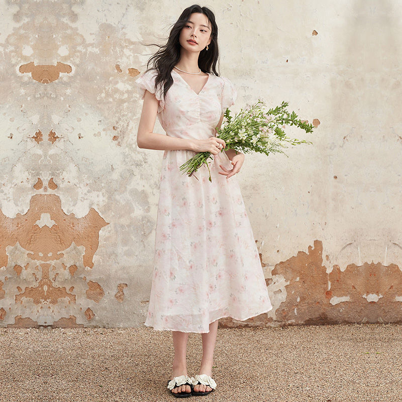 ピンクフラワー エレガントワンピース 2025夏新作 パフスリーブ シェイプアップ ロングワンピース ワンピース ワンピース レディース ロングワンピース ワンピース 夏 パーティードレス 韓国 ワン ピンクフラワー エレガントワンピース 2025夏新作 パフスリーブ シェイプアップ ロングワンピース ワンピース ワンピース レディース ロングワンピース ワンピース 夏 パーティードレス 韓国 ワン