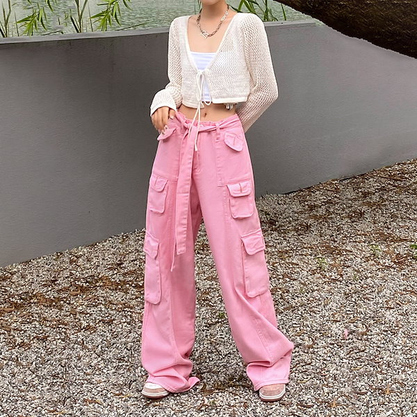 長ズボン　ピンク　S 新品 デシグアル Desigual SEB デニムロングパンツ （ピンク/レッド） -waja