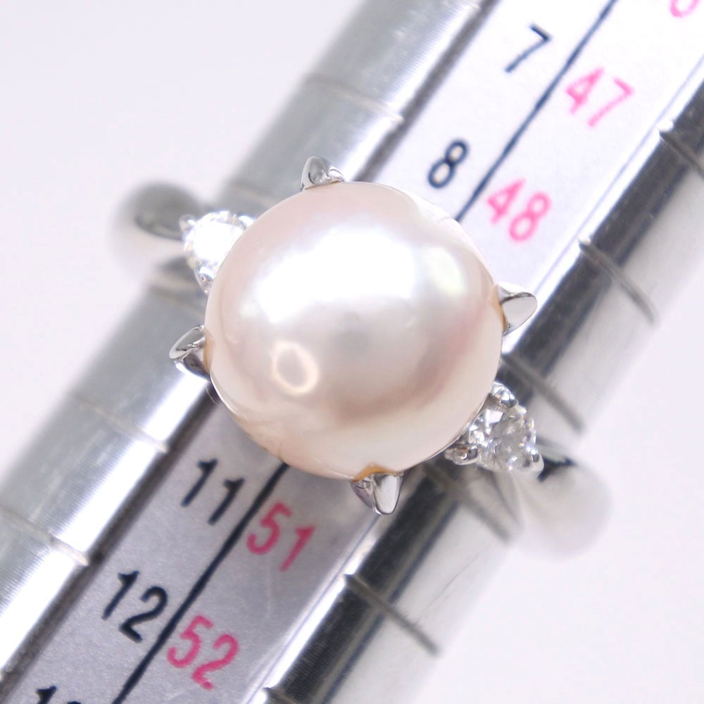 1184 コンクパールダイヤリングPT850プラチナ11号 1184 コンクパールダイヤリングPT850プラチナ11号