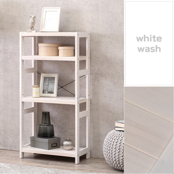 Qoo10] 木製 オープンラック 4段 幅60cm