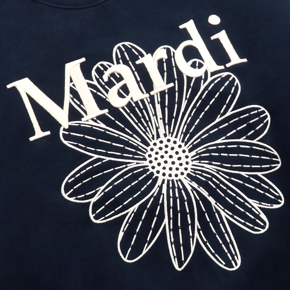 SWEATSHIRT FLOWERMARDI NEEDLEWORK NAVY CREAM 長袖 レディース 韓国 ファッション アパレル 刺繍 ロゴ SWEATSHIRT FLOWERMARDI NEEDLEWORK NAVY CREAM 長袖 レディース 韓国 ファッション アパレル 刺繍 ロゴ