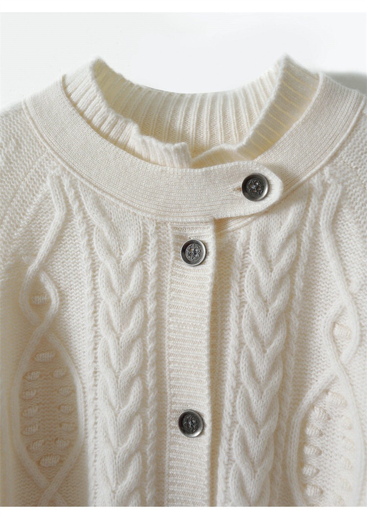 ニットセーター レトロ モテアイテム トップス ニットソー セーター カーディガン 白トップス 袖あり 長袖 Uネック ハイネック スリム ストレート スマート 編み込み ニット 厚手 かわいい