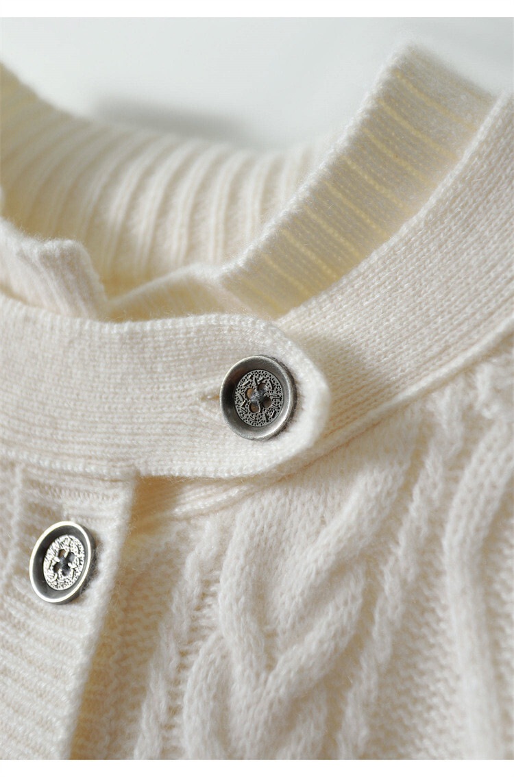 ニットセーター レトロ モテアイテム トップス ニットソー セーター カーディガン 白トップス 袖あり 長袖 Uネック ハイネック スリム ストレート スマート 編み込み ニット 厚手 かわいい