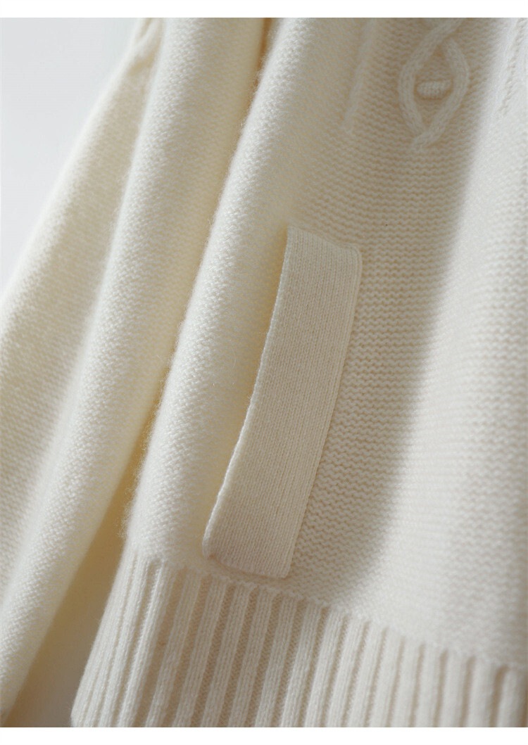 ニットセーター レトロ モテアイテム トップス ニットソー セーター カーディガン 白トップス 袖あり 長袖 Uネック ハイネック スリム ストレート スマート 編み込み ニット 厚手 かわいい