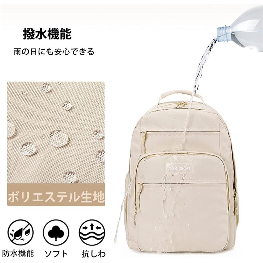 バックパック リュック レディース 高校生 防水 ５層式 16インチPC収納 A4 大容量 13個ポケット ペン差し 軽量 通気 女の子 GW旅行 通勤 通学父の日