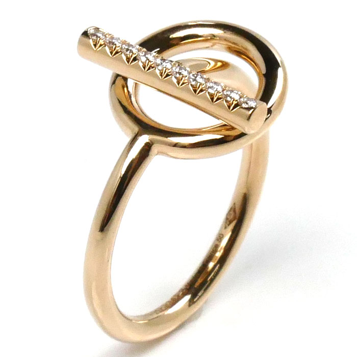 HERMES エルメス K18PG ピンクゴールド エシャペ PM リング・指輪 H219691B 00050 ダイヤモンド 10号 50 4.5g レディース 中古 美品 HERMES エルメス K18PG ピンクゴールド エシャペ PM リング・指輪 H219691B 00050 ダイヤモンド 10号 50 4.5g レディース 中古 美品