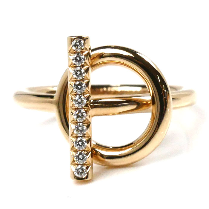 HERMES エルメス K18PG ピンクゴールド エシャペ PM リング・指輪 H219691B 00050 ダイヤモンド 10号 50 4.5g レディース 中古 美品 HERMES エルメス K18PG ピンクゴールド エシャペ PM リング・指輪 H219691B 00050 ダイヤモンド 10号 50 4.5g レディース 中古 美品