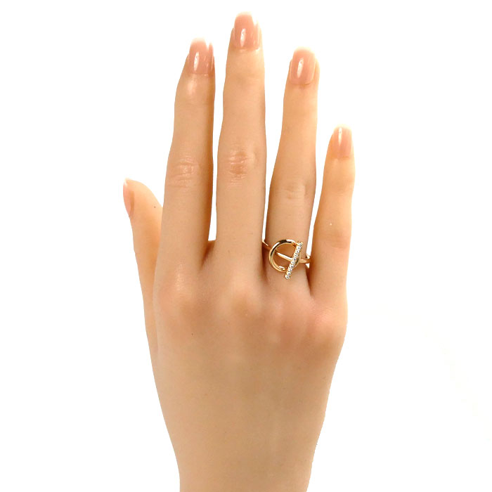 HERMES エルメス K18PG ピンクゴールド エシャペ PM リング・指輪 H219691B 00050 ダイヤモンド 10号 50 4.5g レディース 中古 美品 HERMES エルメス K18PG ピンクゴールド エシャペ PM リング・指輪 H219691B 00050 ダイヤモンド 10号 50 4.5g レディース 中古 美品