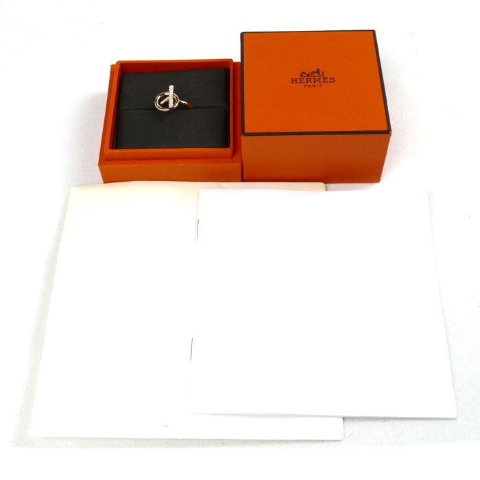 HERMES エルメス K18PG ピンクゴールド エシャペ PM リング・指輪 H219691B 00050 ダイヤモンド 10号 50 4.5g レディース 中古 美品 HERMES エルメス K18PG ピンクゴールド エシャペ PM リング・指輪 H219691B 00050 ダイヤモンド 10号 50 4.5g レディース 中古 美品