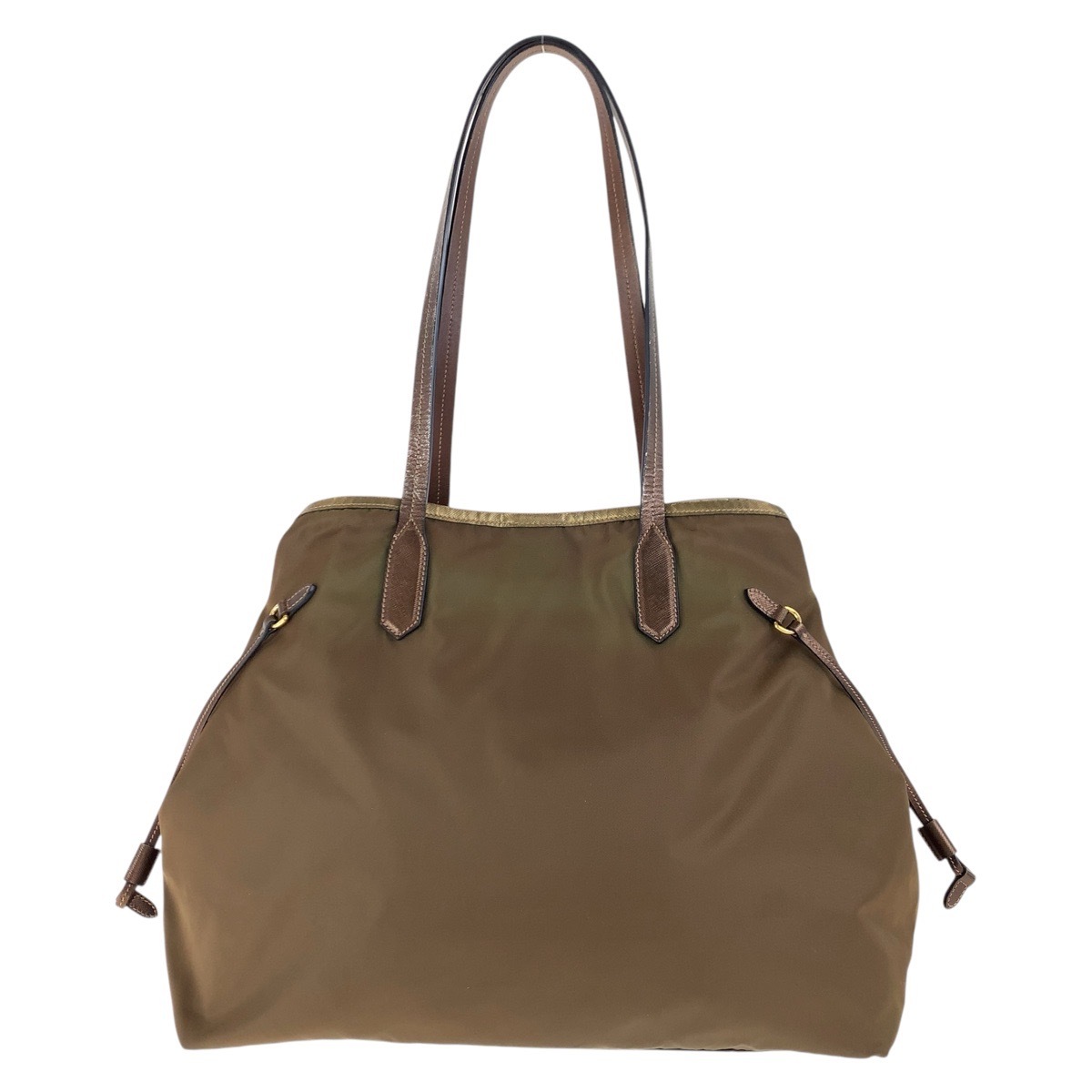 テスート サフィアーノ 三角ロゴプレート ブラウン ゴールド金具 ナイロン/レザー トートバッグ ショルダーバッグ レディース 502772 テスート サフィアーノ 三角ロゴプレート ブラウン ゴールド金具 ナイロン/レザー トートバッグ ショルダーバッグ レディース 502772