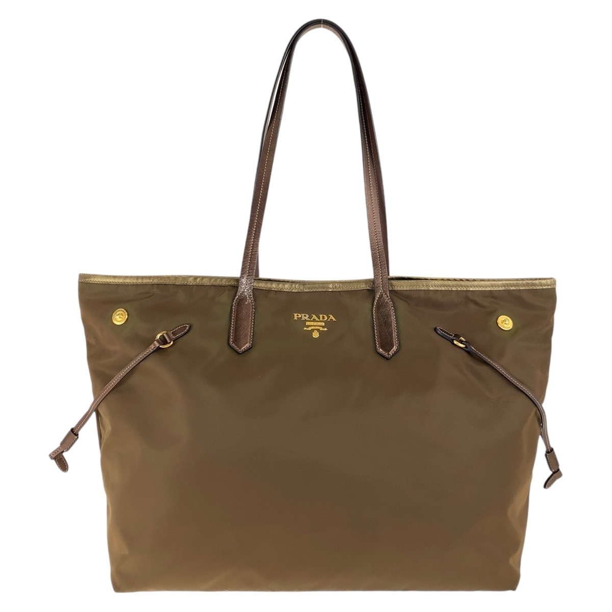 テスート サフィアーノ 三角ロゴプレート ブラウン ゴールド金具 ナイロン/レザー トートバッグ ショルダーバッグ レディース 502772 テスート サフィアーノ 三角ロゴプレート ブラウン ゴールド金具 ナイロン/レザー トートバッグ ショルダーバッグ レディース 502772