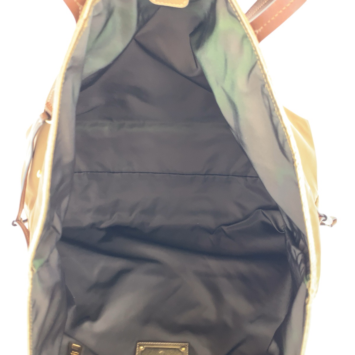 テスート サフィアーノ 三角ロゴプレート ブラウン ゴールド金具 ナイロン/レザー トートバッグ ショルダーバッグ レディース 502772 テスート サフィアーノ 三角ロゴプレート ブラウン ゴールド金具 ナイロン/レザー トートバッグ ショルダーバッグ レディース 502772