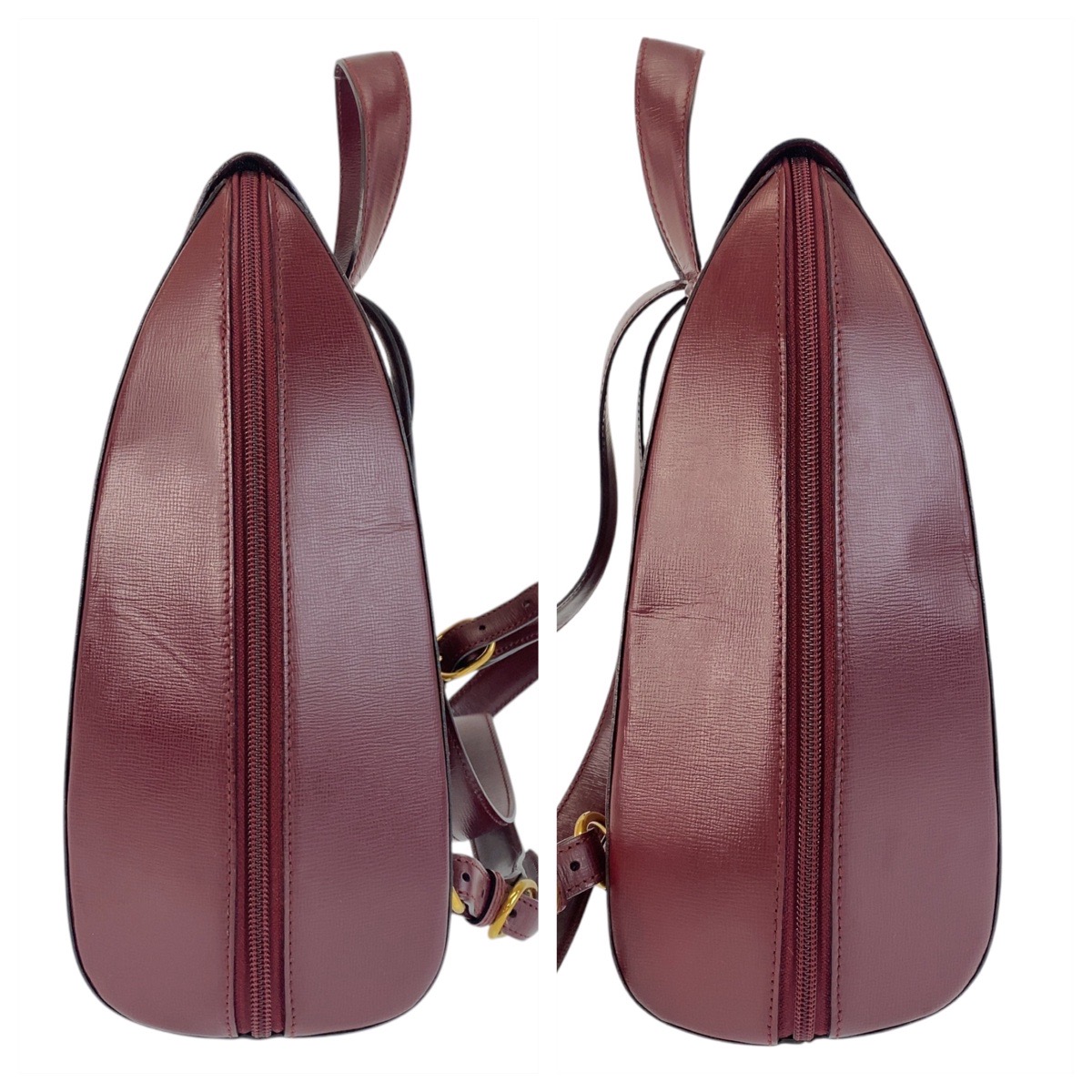 美品 マストライン ボルドー ゴールド金具 レザー リュック バック