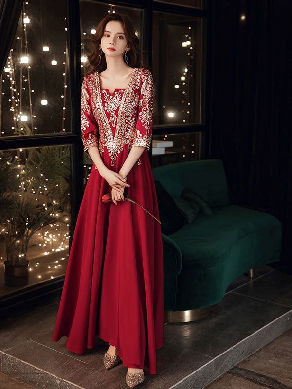 SNSで話題カラードレス ウェディングドレス ウエディングドレス イブニングドレス ワインレッド 袖あり ロング ファスナー 発表会 演奏会 結婚式 二次会 花嫁パーティードレス ロングドレス カクテ SNSで話題カラードレス ウェディングドレス ウエディングドレス イブニングドレス ワインレッド 袖あり ロング ファスナー 発表会 演奏会 結婚式 二次会 花嫁パーティードレス ロングドレス カクテ