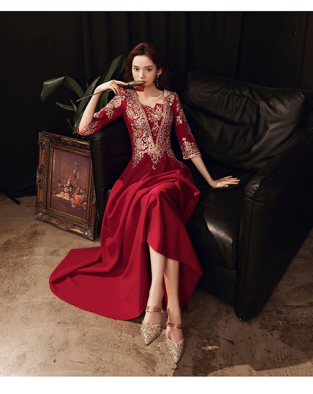 SNSで話題カラードレス ウェディングドレス ウエディングドレス イブニングドレス ワインレッド 袖あり ロング ファスナー 発表会 演奏会 結婚式 二次会 花嫁パーティードレス ロングドレス カクテ SNSで話題カラードレス ウェディングドレス ウエディングドレス イブニングドレス ワインレッド 袖あり ロング ファスナー 発表会 演奏会 結婚式 二次会 花嫁パーティードレス ロングドレス カクテ