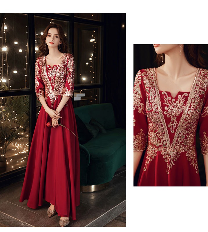 SNSで話題カラードレス ウェディングドレス ウエディングドレス イブニングドレス ワインレッド 袖あり ロング ファスナー 発表会 演奏会 結婚式 二次会 花嫁パーティードレス ロングドレス カクテ SNSで話題カラードレス ウェディングドレス ウエディングドレス イブニングドレス ワインレッド 袖あり ロング ファスナー 発表会 演奏会 結婚式 二次会 花嫁パーティードレス ロングドレス カクテ