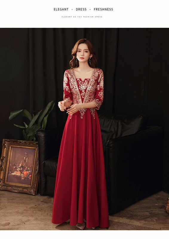 SNSで話題カラードレス ウェディングドレス ウエディングドレス イブニングドレス ワインレッド 袖あり ロング ファスナー 発表会 演奏会 結婚式 二次会 花嫁パーティードレス ロングドレス カクテ SNSで話題カラードレス ウェディングドレス ウエディングドレス イブニングドレス ワインレッド 袖あり ロング ファスナー 発表会 演奏会 結婚式 二次会 花嫁パーティードレス ロングドレス カクテ