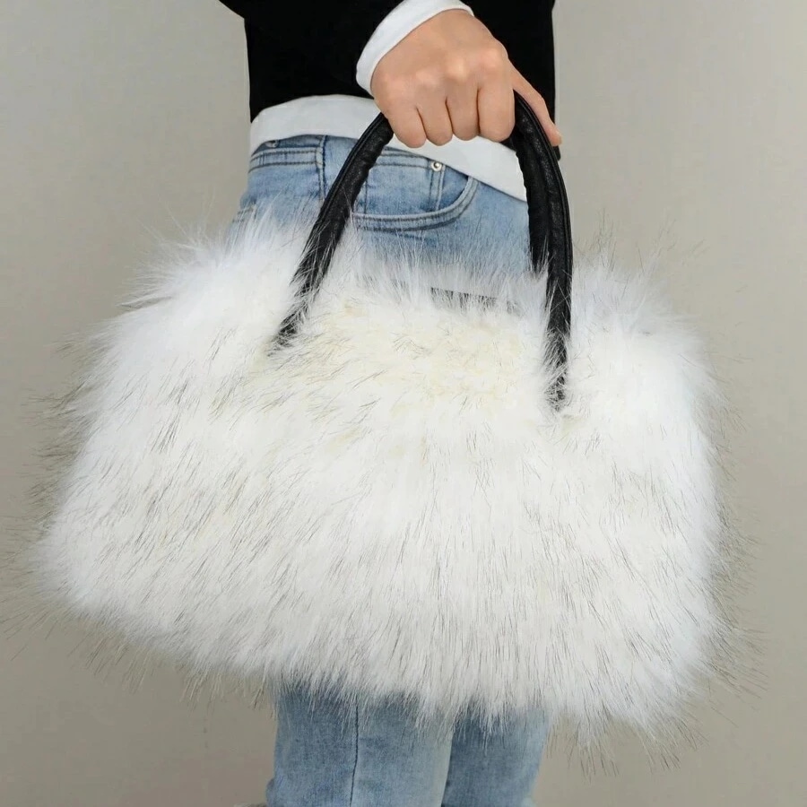 新作 毛むくじゅう女性用リストポーチふわふわウィンター クラッチバッグ大容量おしゃれなホワイト新作ファーバッグ 新作 毛むくじゅう女性用リストポーチふわふわウィンター クラッチバッグ大容量おしゃれなホワイト新作ファーバッグ