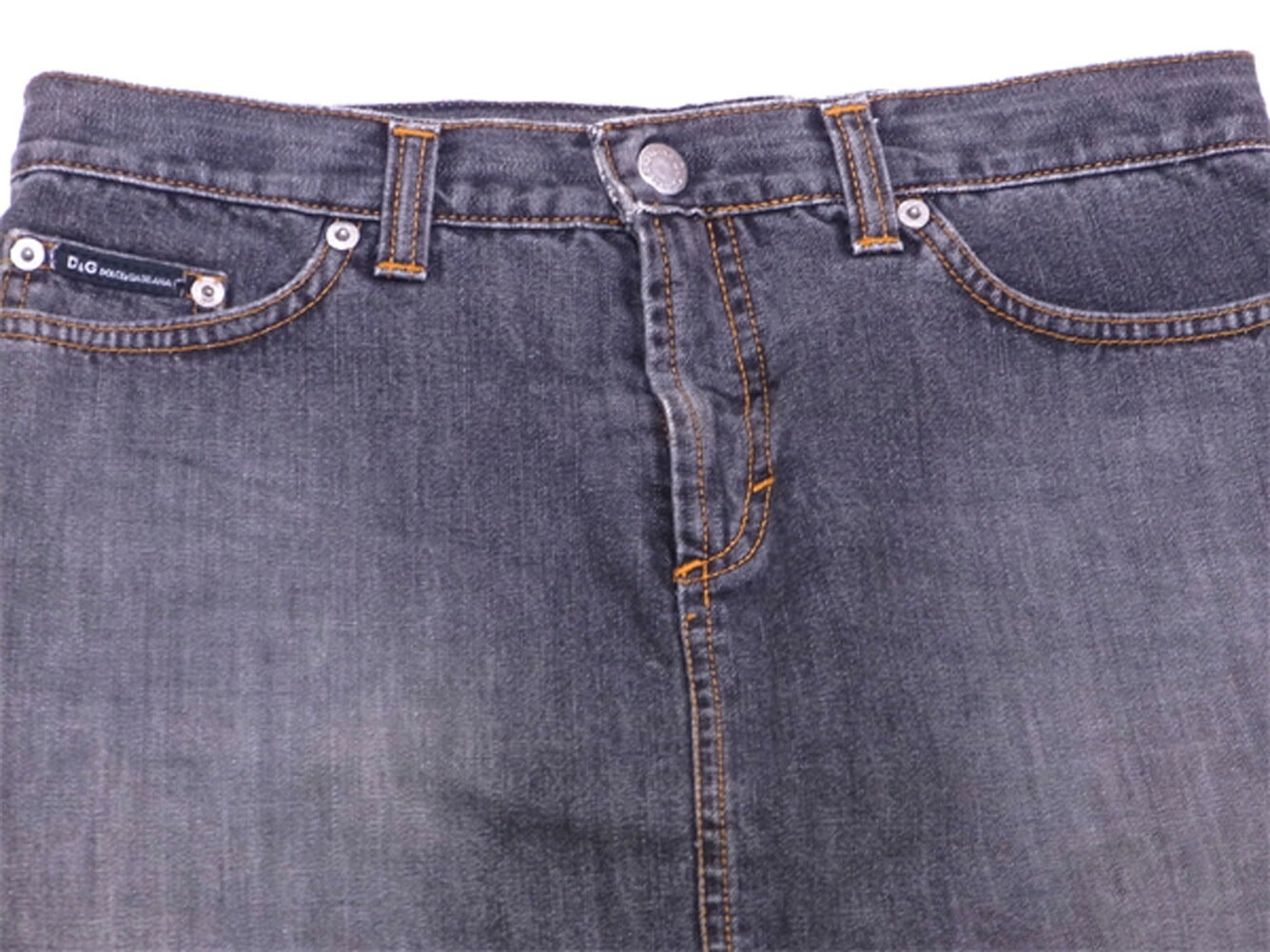 スカート ミニ ブラックデニム 40サイズ ドルガバ ブラック シルバー 中古 スカート ミニ ブラックデニム 40サイズ ドルガバ ブラック シルバー 中古