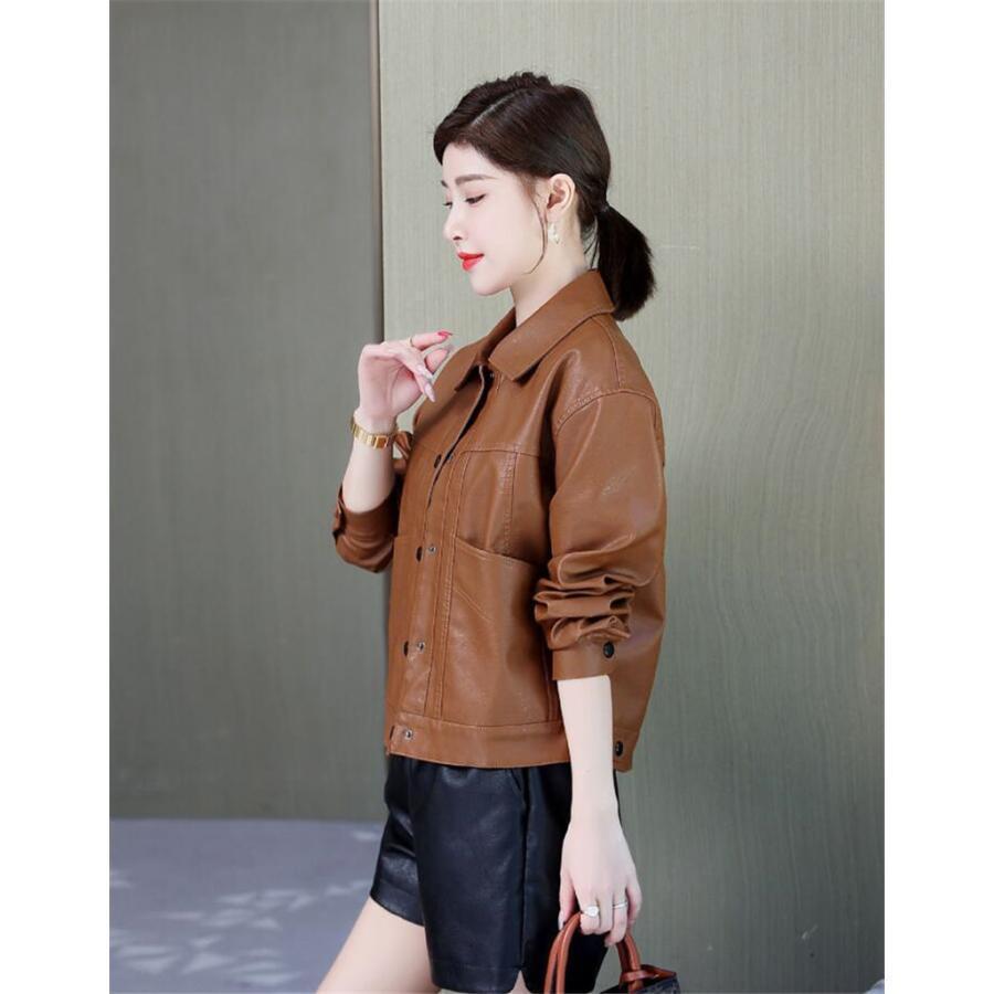 【急速出荷 2025年新作】レザージャケット レディース ライダース ジャケット 無地 トップス ブルゾン フェイクレザー アウター カジュアル スリム 着痩せ