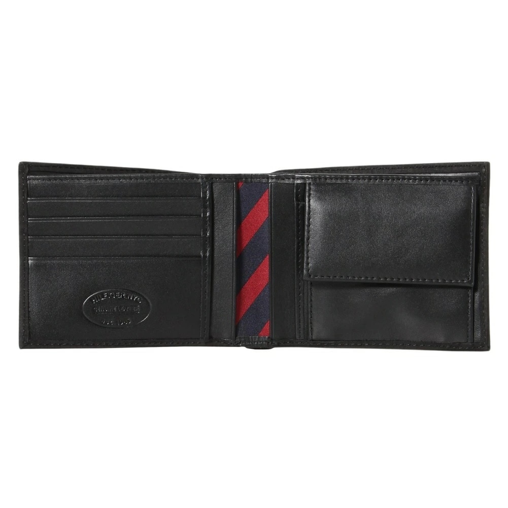 TOMMY HILFIGER AM0A00659-002-BK JOHNSON CC AND COIN トミー ヒルフィガー 二折財布小銭入付 カーフスキンレザー ブラック