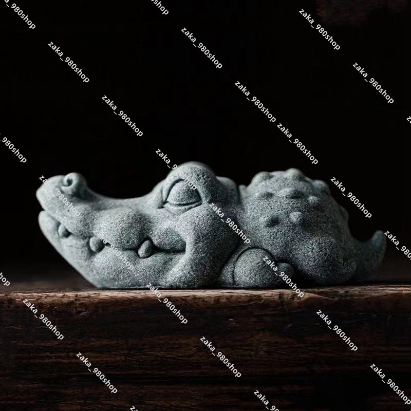 Qoo10] 石像 彫刻 石彫 鰐 ワニ 動物 石像
