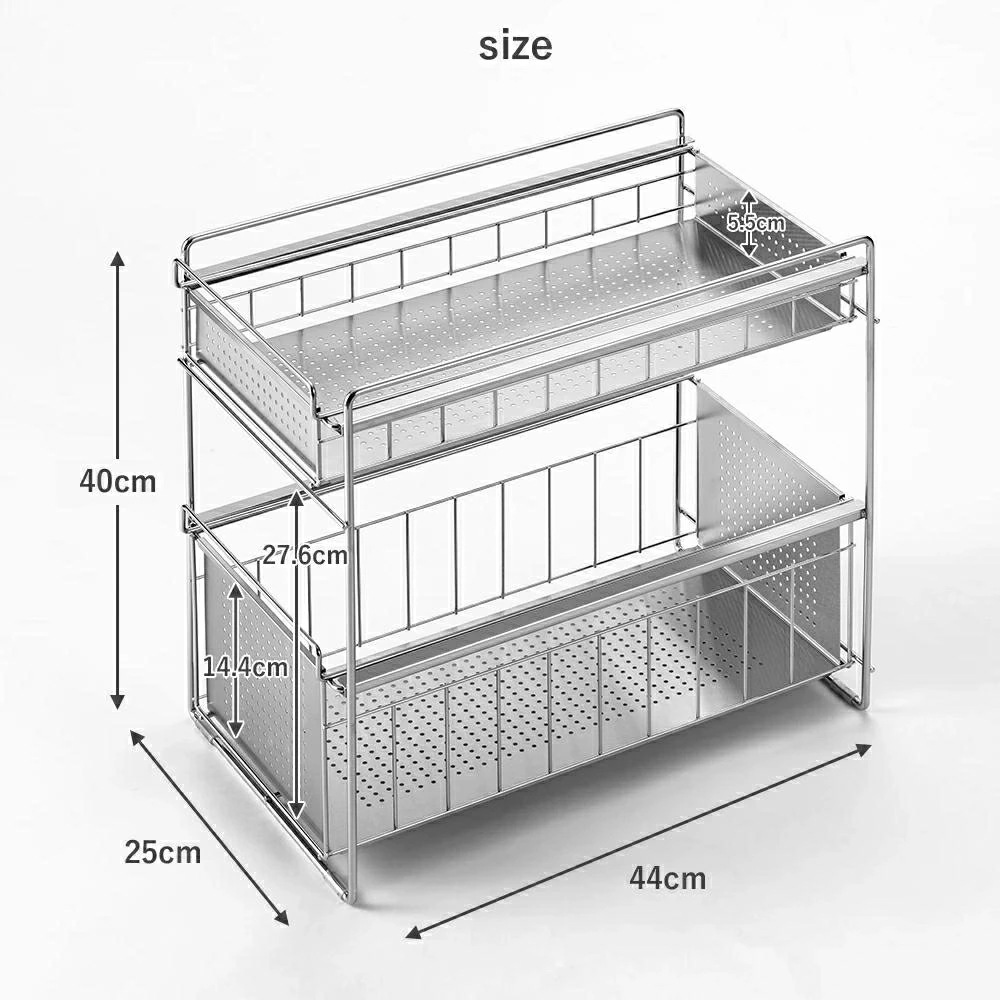 シンク下スライド収納 2段 幅25 ハイタイプ 1306250 燕三条 キッチン下収納 キッチンラック 収納 シンク下スライド収納 2段 幅25 ハイタイプ 1306250 燕三条 キッチン下収納 キッチンラック 収納