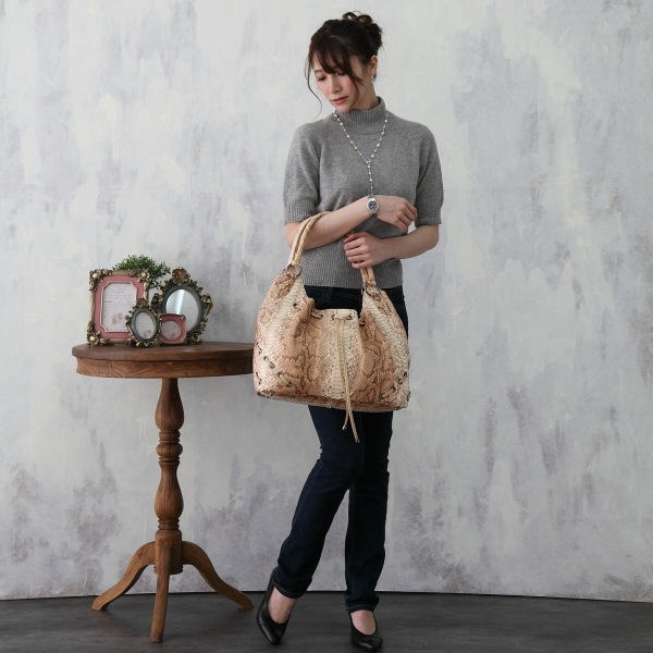 パイソンLB-2029 ダイヤモンドパイソン 訳あり グラデーションキャメル